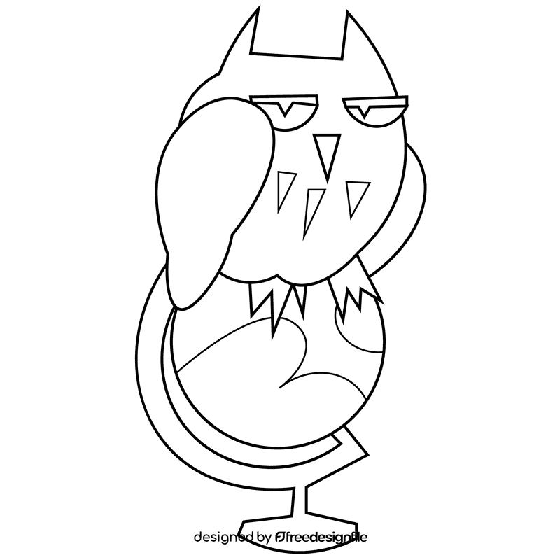 School owl globe black and white clipart