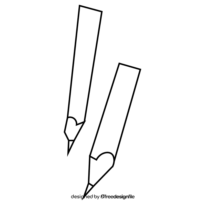 School pencils black and white clipart