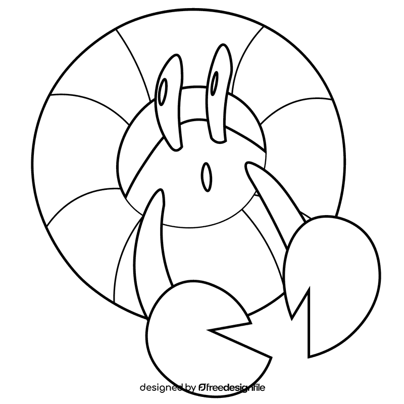 Crab black and white clipart