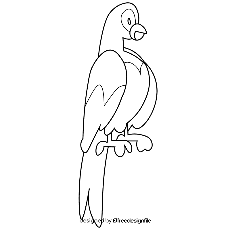 South america parrot black and white clipart