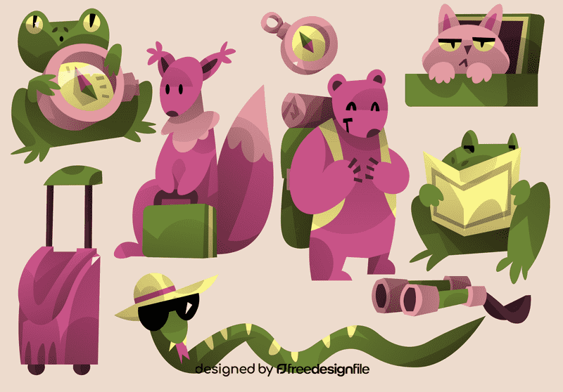 Travel animals vector Travel animals vector