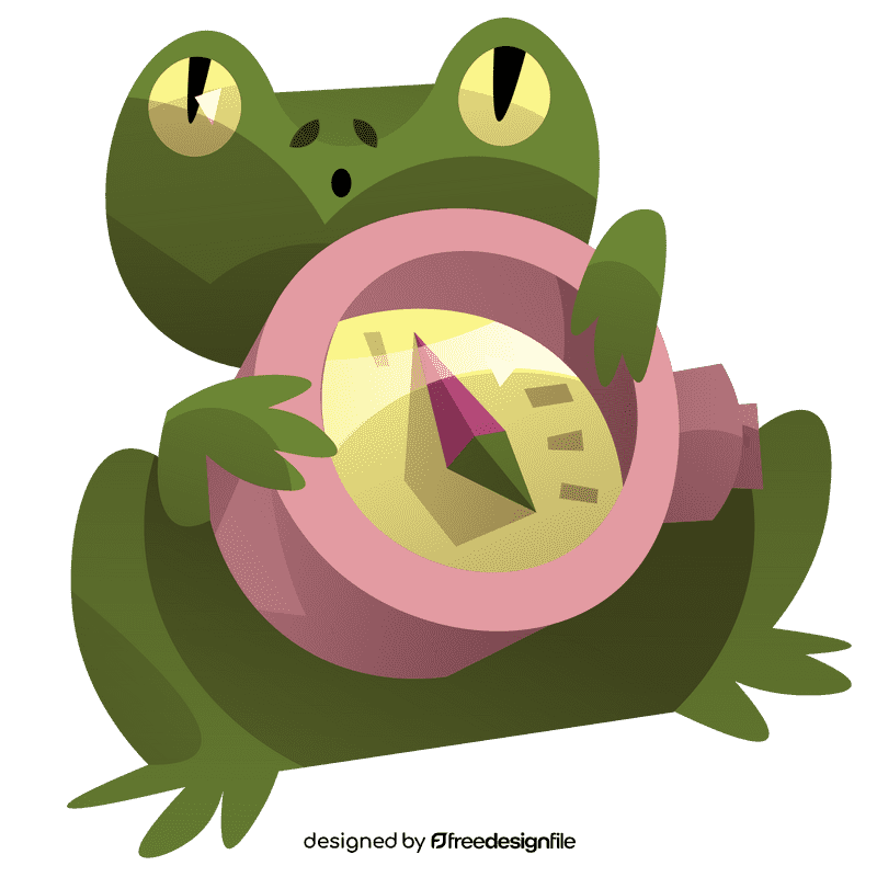 Travel frog compass clipart