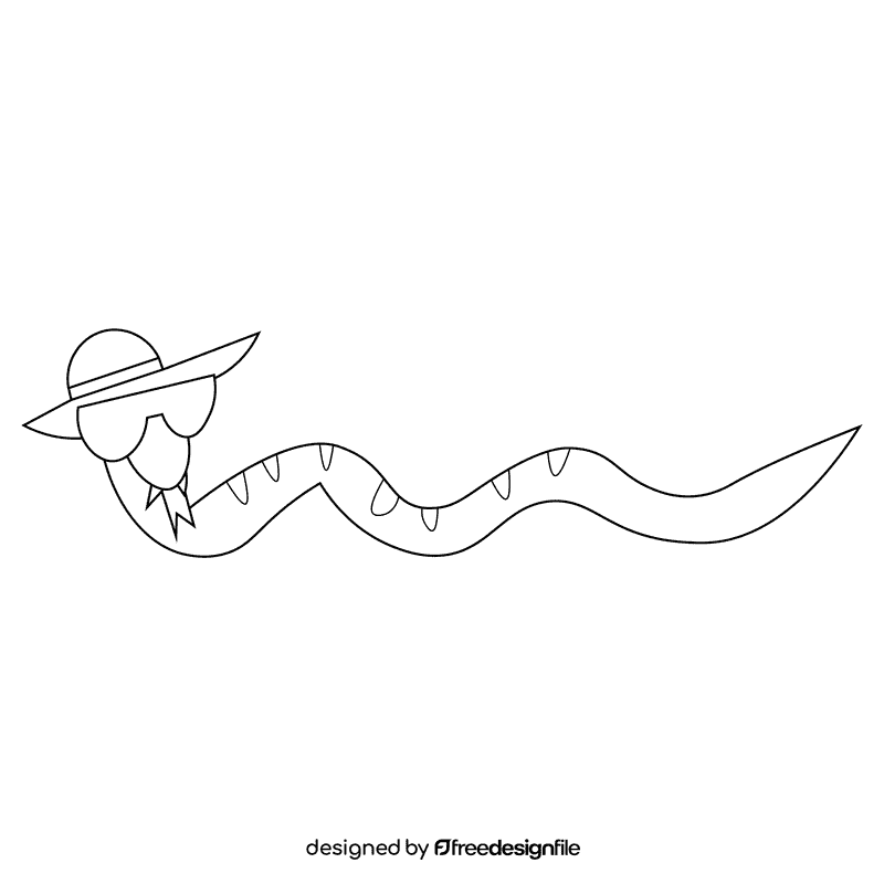 Travel snake black and white clipart