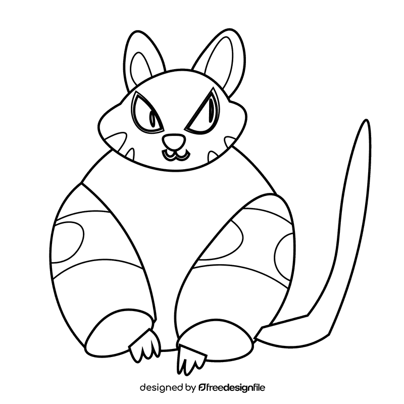Winter cat black and white clipart