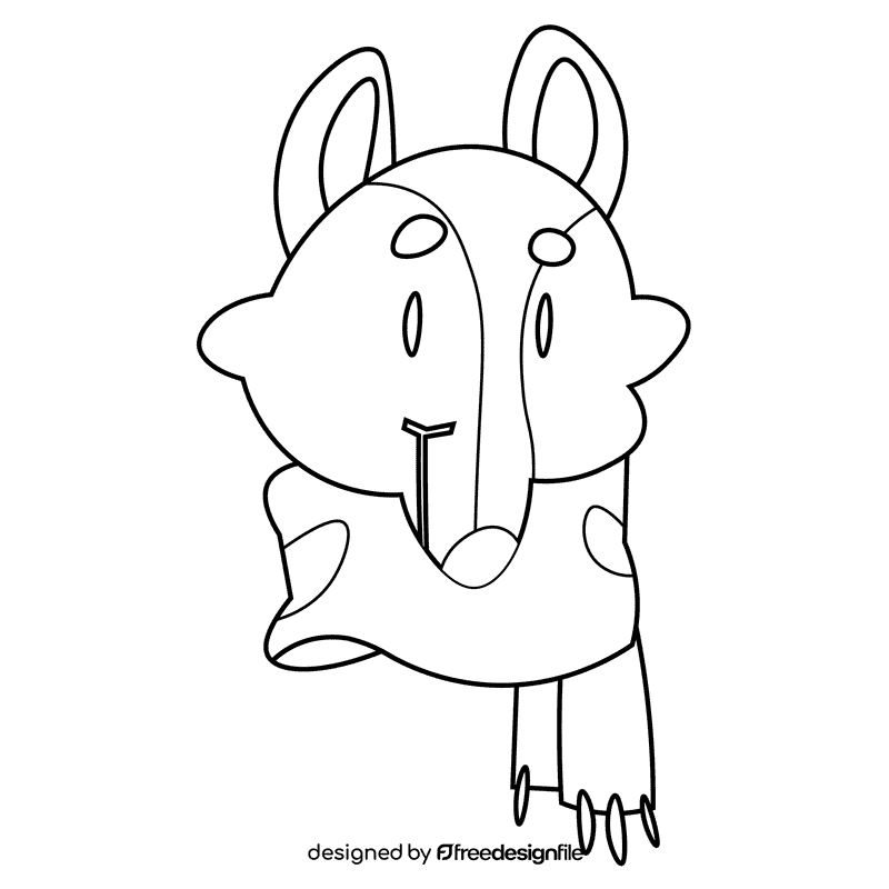 Winter wolf black and white clipart