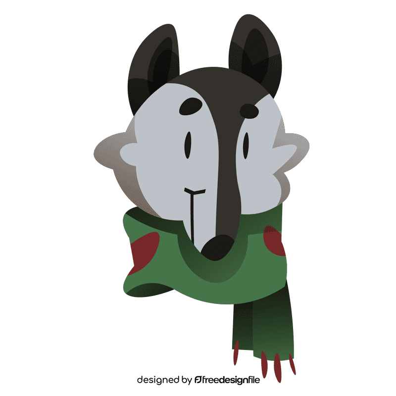 Winter wolf clipart