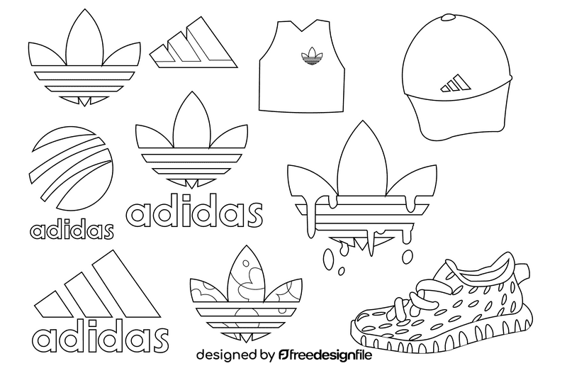 Adidas black and white vector