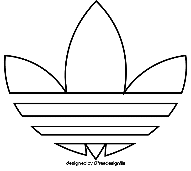 Adidas logo black and white clipart