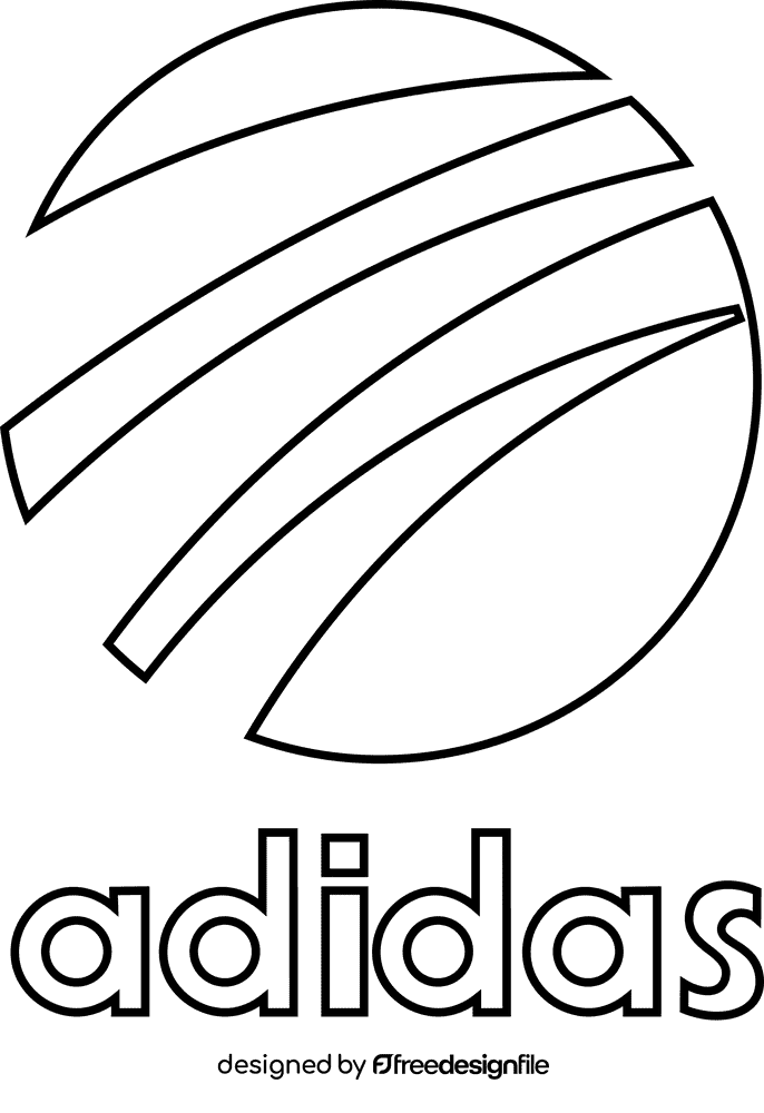 Adidas logo black and white clipart