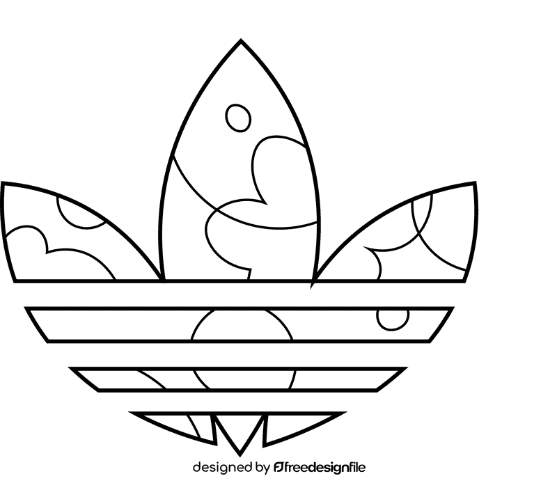 Adidas logo colour black and white clipart
