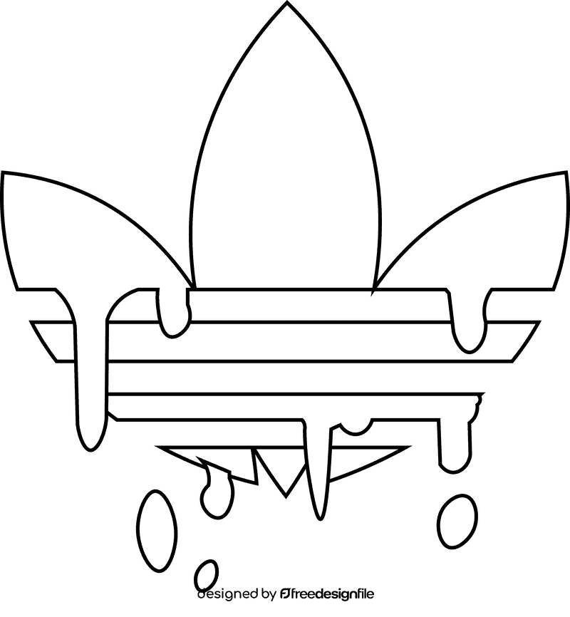 Adidas logo melts black and white clipart