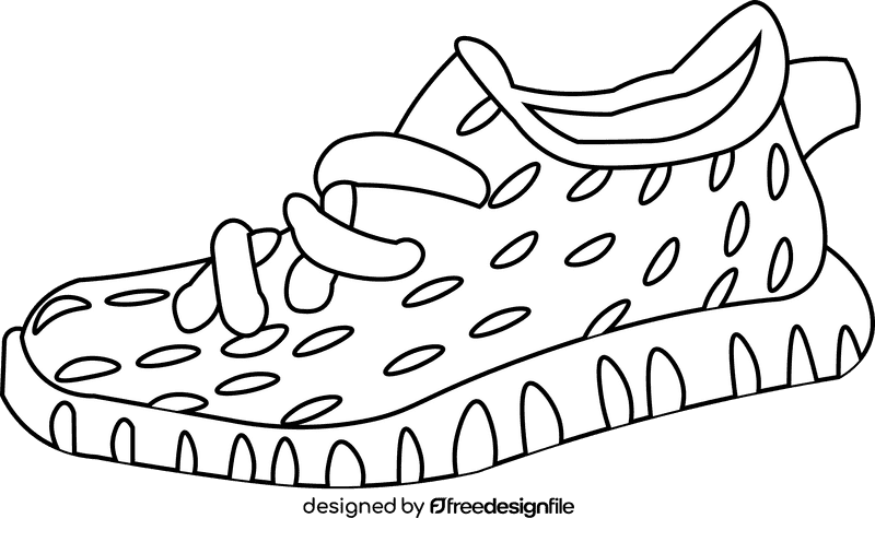 Adidas sneaker black and white clipart