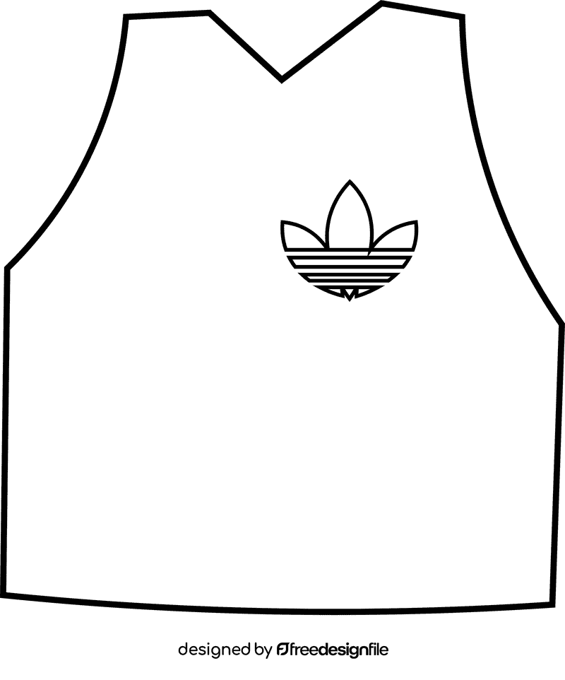 Adidas undershirt black and white clipart