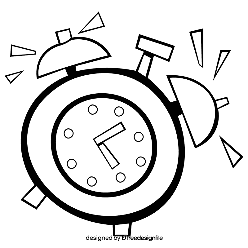 Alarm clock alarm black and white clipart
