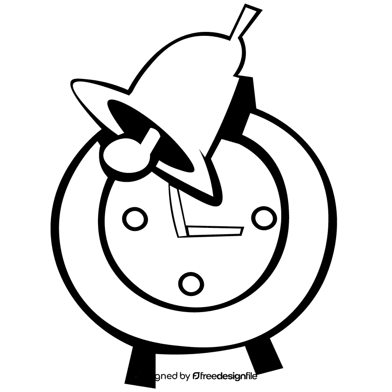 Alarm clock bell black and white clipart