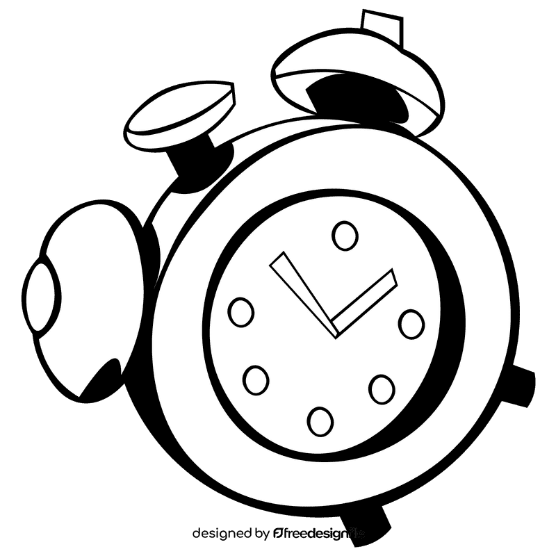 Alarm clock red black and white clipart