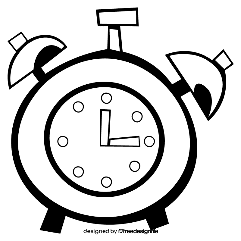 Alarm clock standart black and white clipart