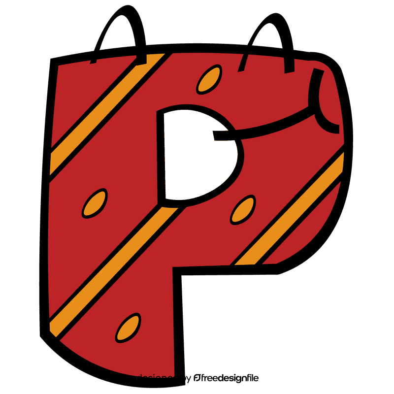 Alphabet letter black and white clipart