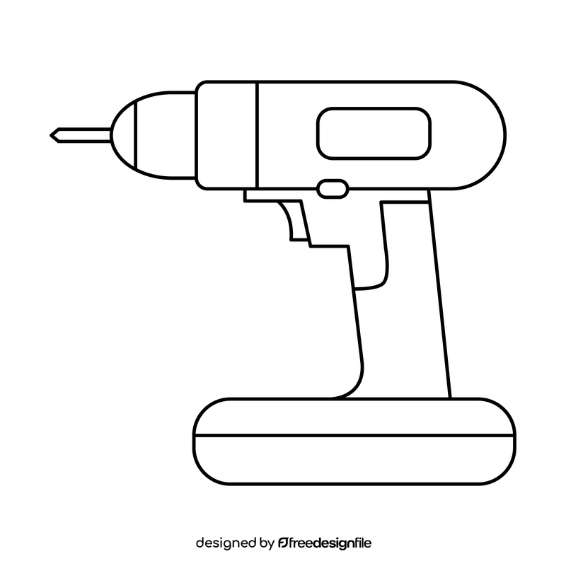 Drill black and white clipart