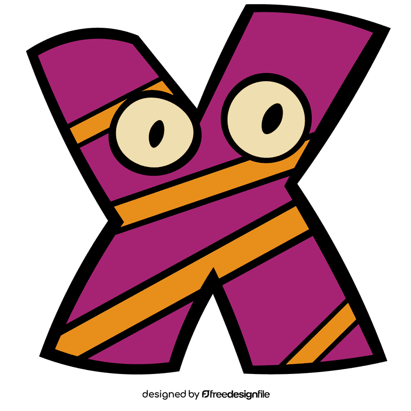Alphabet letter x clipart