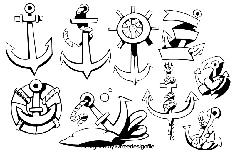 Anchor black and white vector Anchor black and white vector