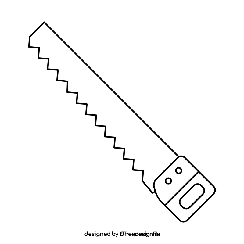 Hand saw black and white clipart