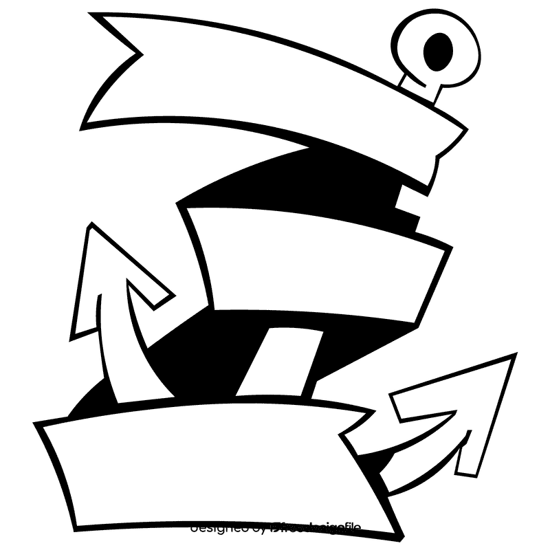 Anchor stripe black and white clipart