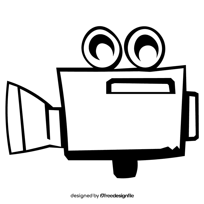 Animation camera black and white clipart