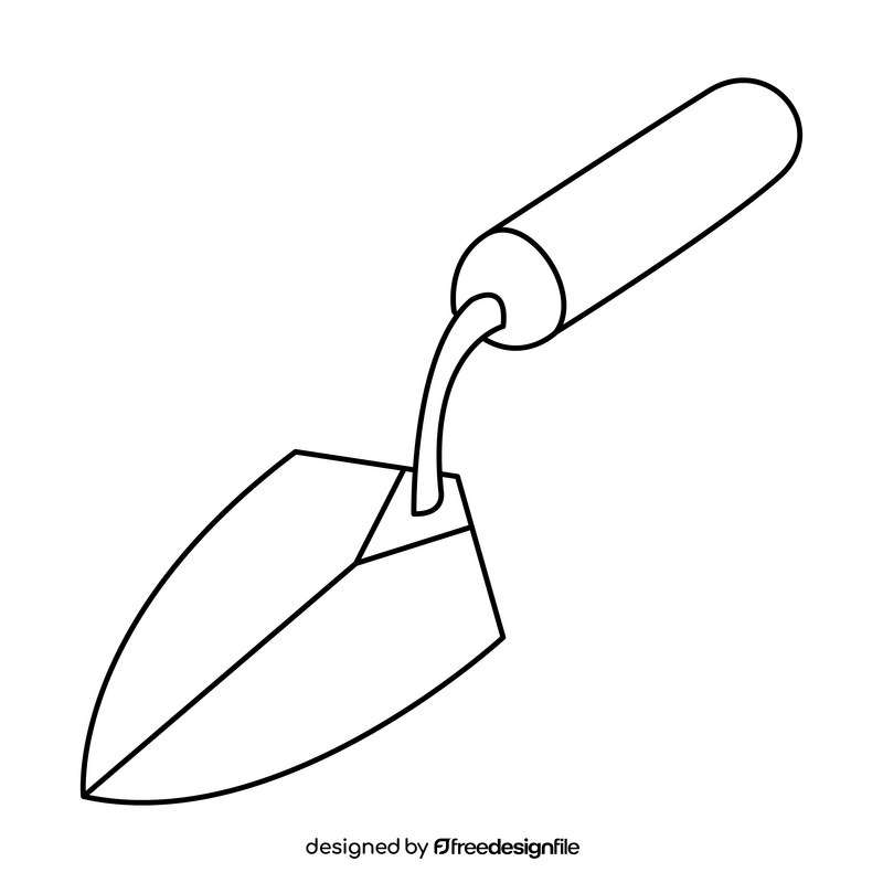 Trowel drawing black and white clipart