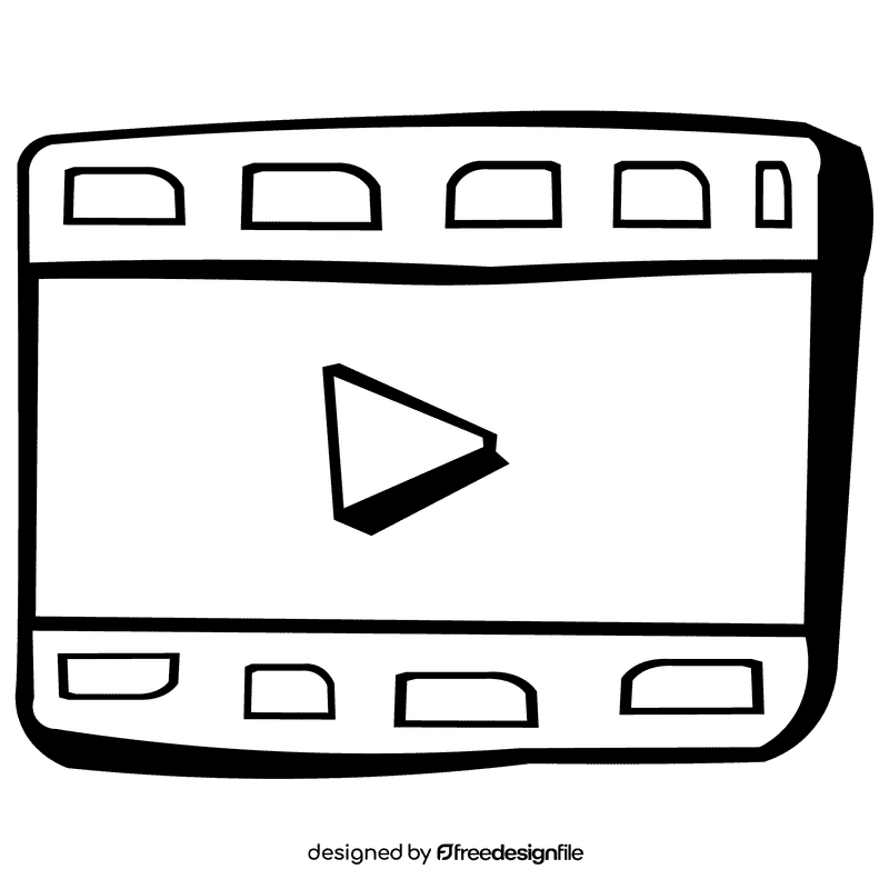 Animation frame black and white clipart