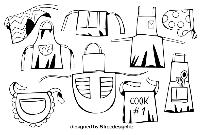 Apron black and white vector