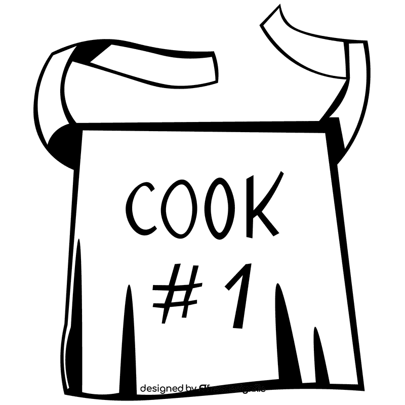 Apron blue black and white clipart