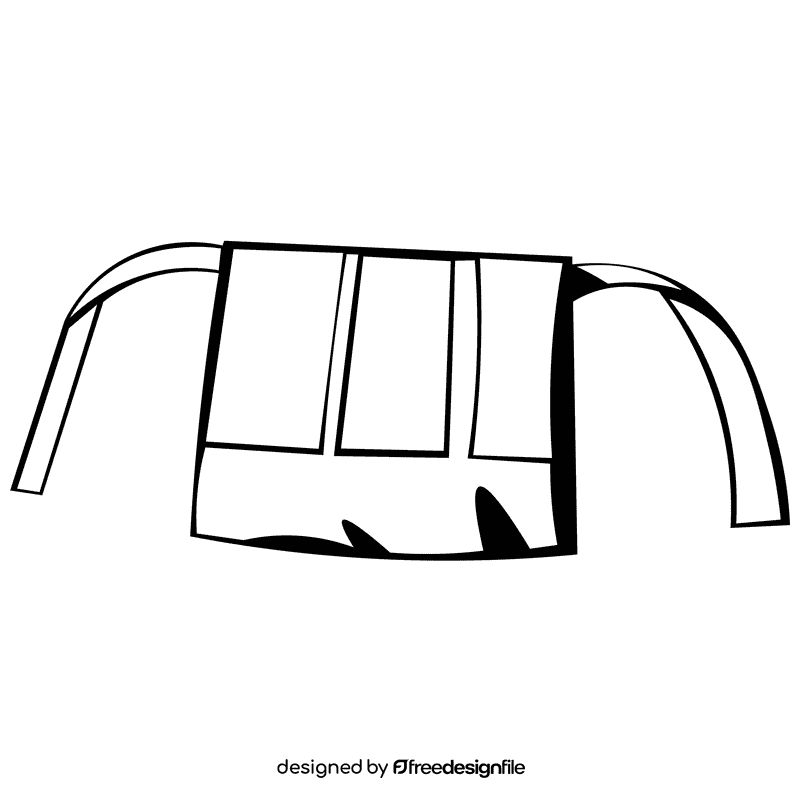 Apron orange black and white clipart