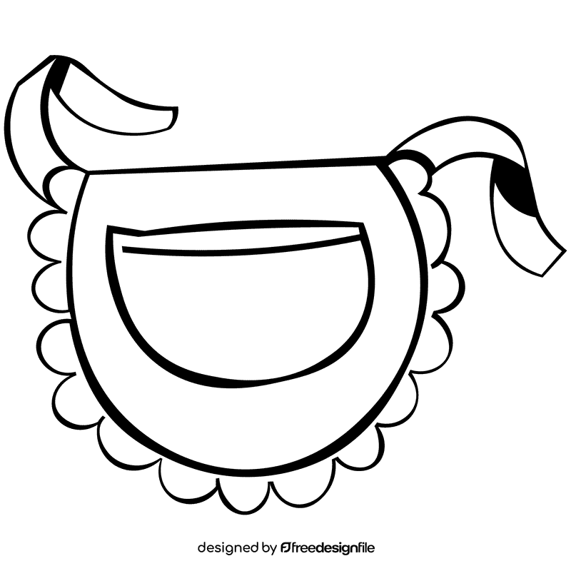 Apron round black and white clipart