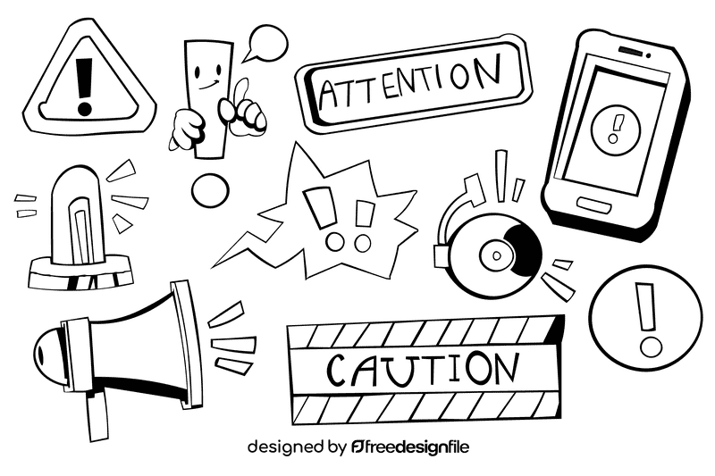 Attention black and white vector