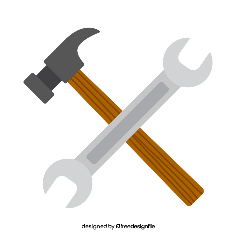 Wrench and hammer crossed clipart