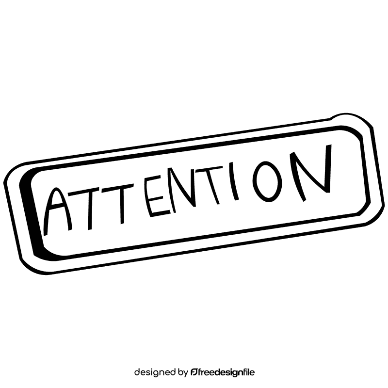 Attention sign black and white clipart