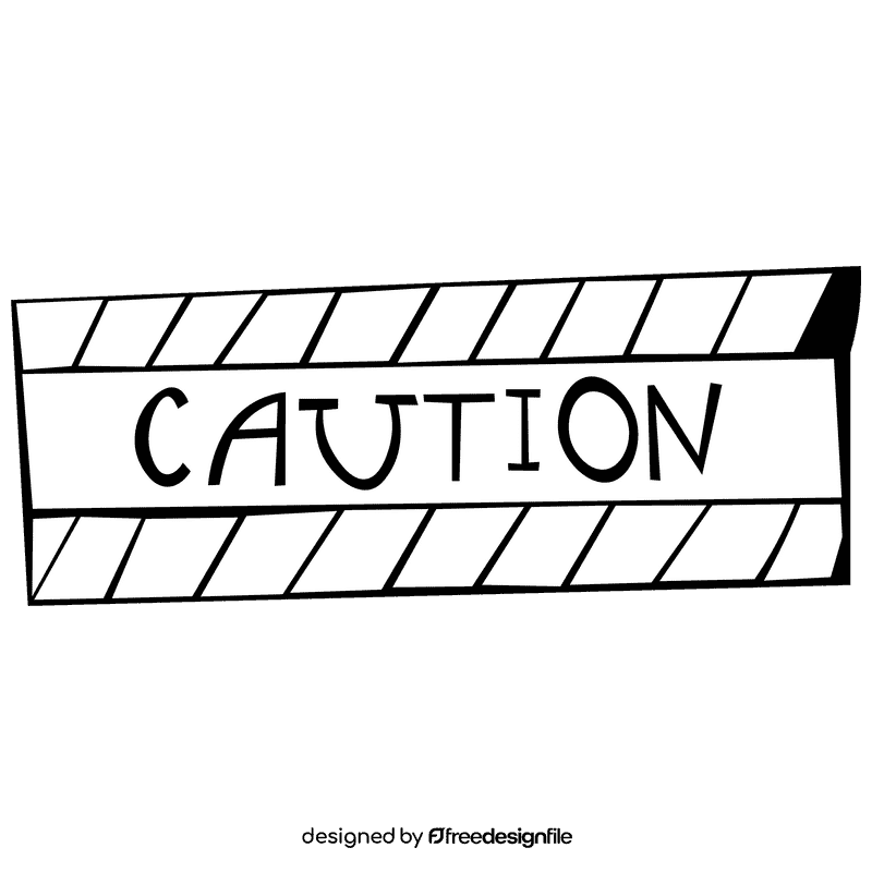 Attention sticker black and white clipart