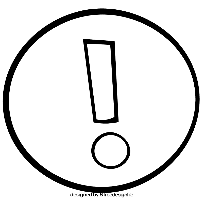 Attention sticker black and white clipart