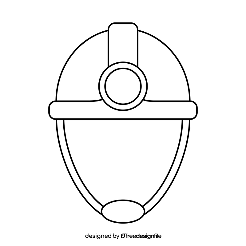 Labor helmet drawing black and white clipart