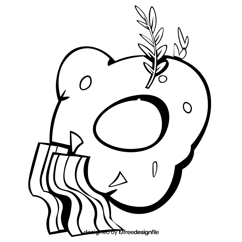 Bacon egg black and white clipart