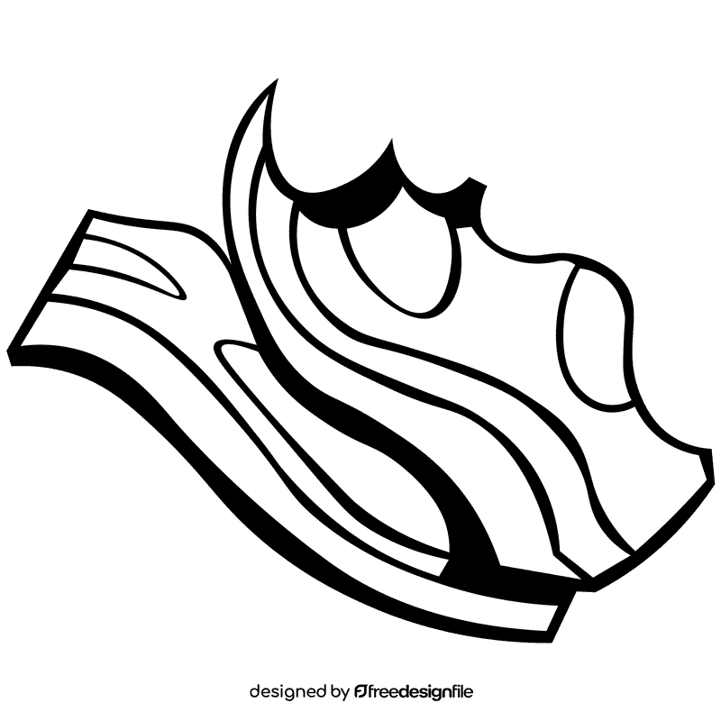 Bacon pieces black and white clipart