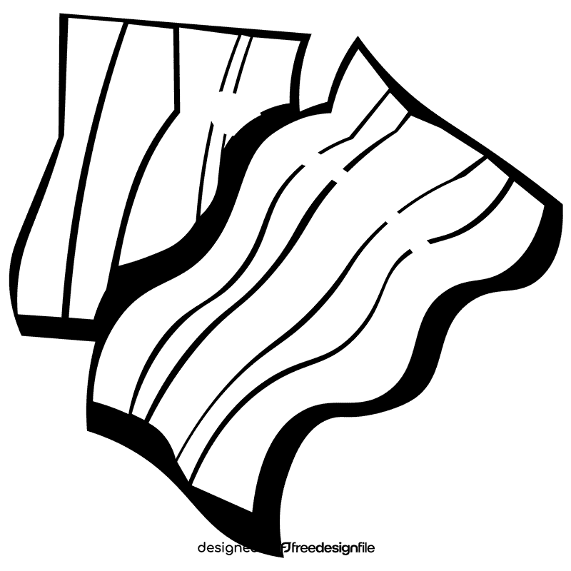 Bacon slices black and white clipart