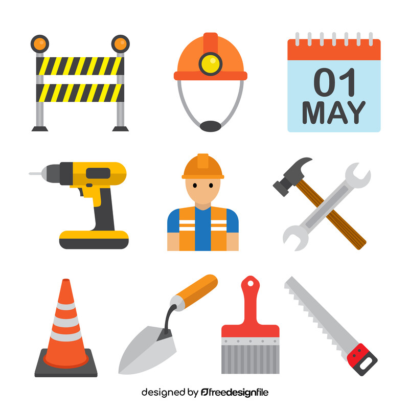 Labor Day clipart set vector