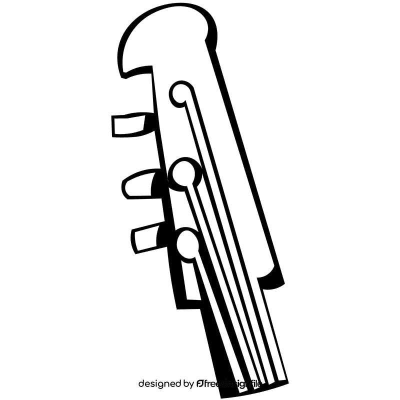 Bass guitar grif black and white clipart