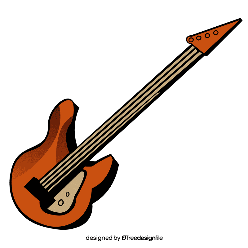 Bass guitar orange clipart