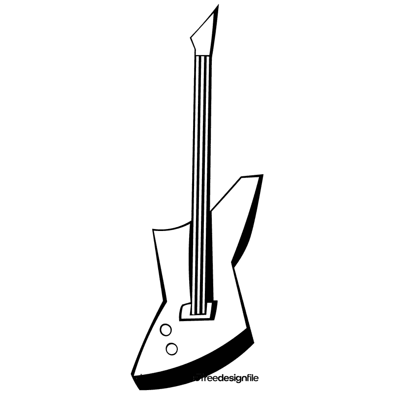 Bass guitar red black and white clipart