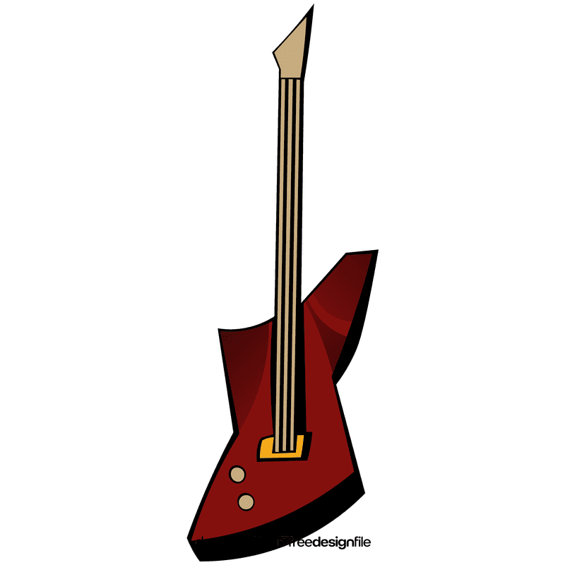 Bass guitar red clipart