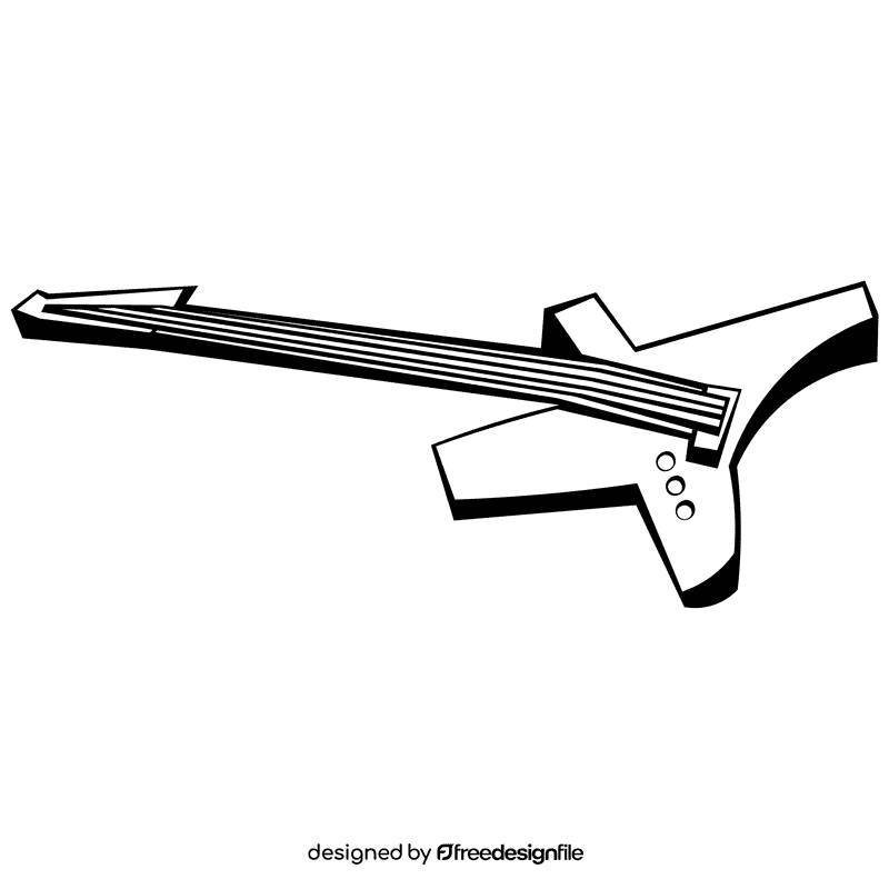 Bass guitar yellow black and white clipart
