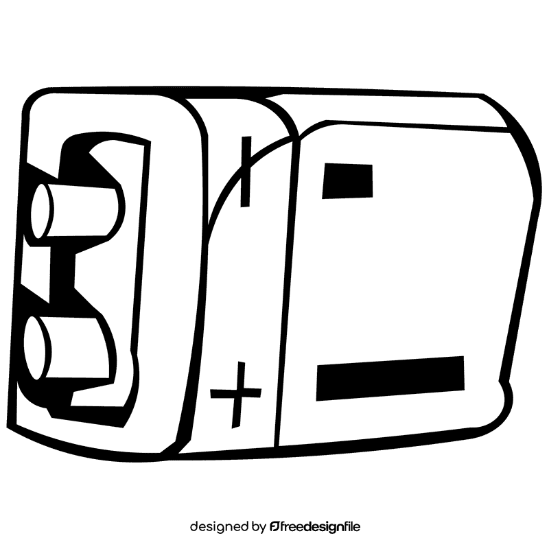 Battery big black and white clipart